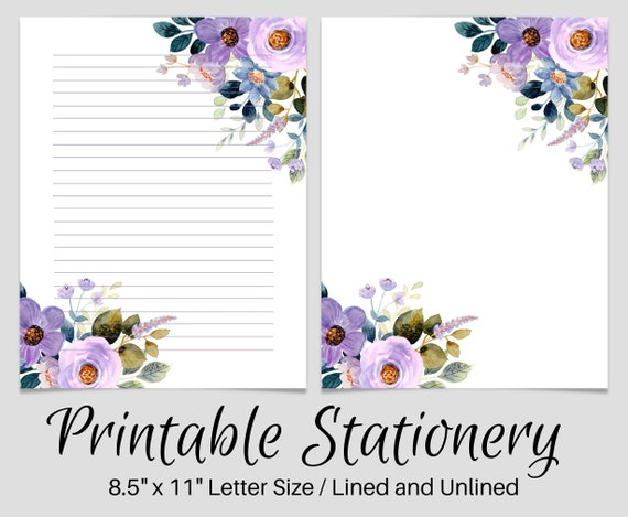 PRINTABLE Stationary PRINTABLE Stationery Printable Writing - Etsy