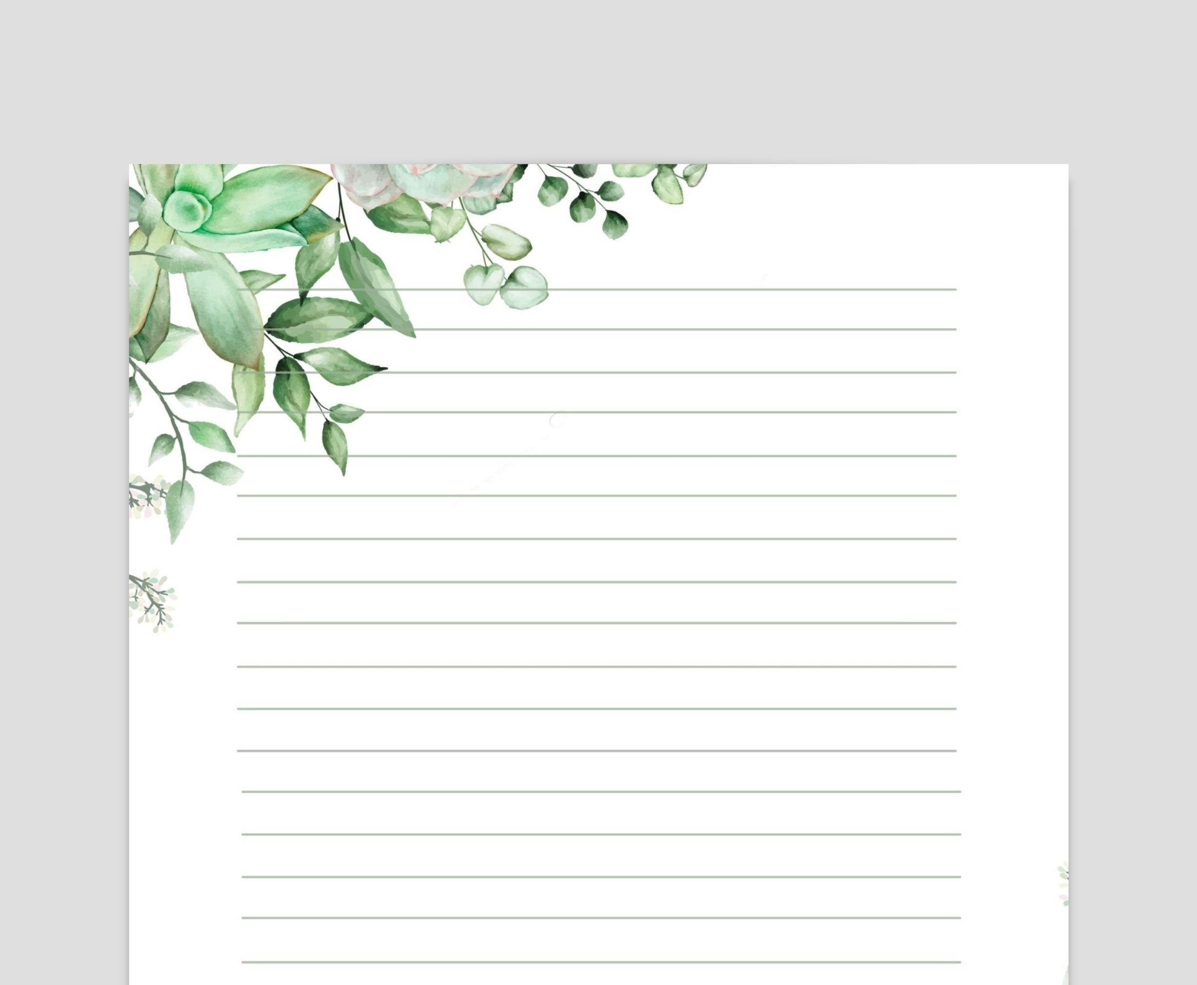 Succulent PRINTABLE Stationary, PRINTABLE Stationery, Printable Writing ...