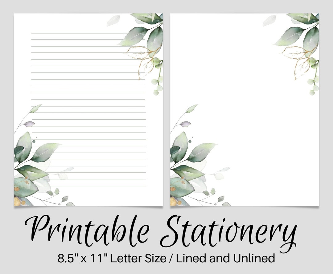 Buy Botanical Leaf Border, Printable Letter Writing Paper / A4, 8.5x11 /  Lined Unlined / Digital Stationery Paper / Envelope / Instant Download  Online in India 