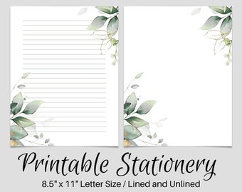 Printable Writing Paper, PRINTABLE Stationery, Printable Stationary, Botanical Letter Writing Paper, Writing Set, Notepaper, Penpal,