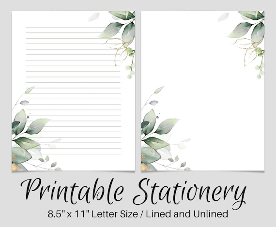 Printable Writing Paper PRINTABLE Stationery Printable - Etsy