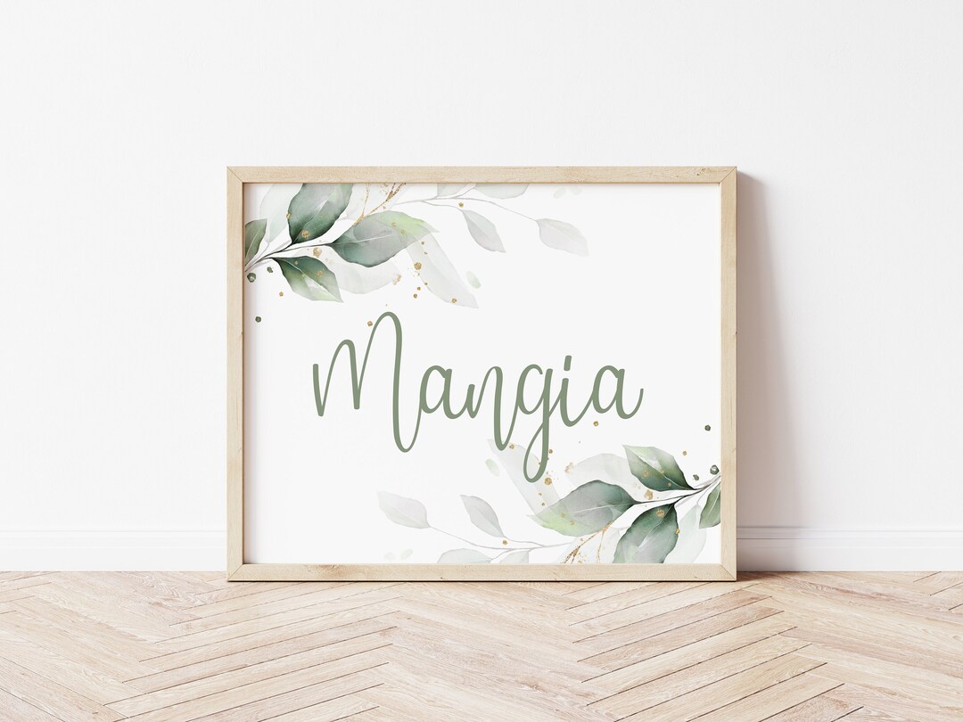 Mangia PRINTABLE WALL ART, Eat Up, Farmhouse Decor, Home Wall Decor ...