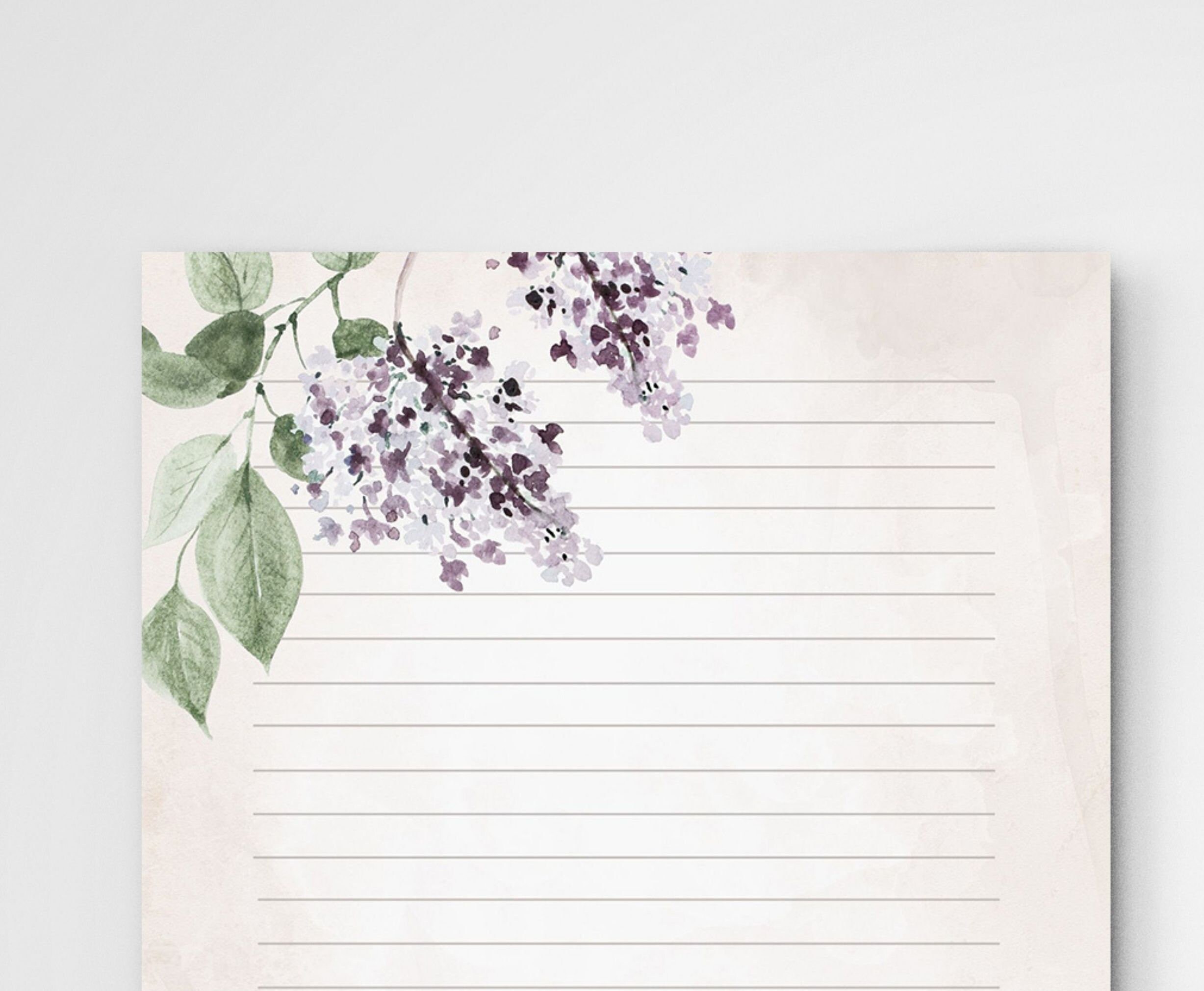 PRINTABLE Notes, Floral Letter Writing Paper, Letter Writing Set, 8 ...