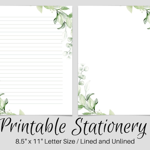 PRINTABLE Stationery, Printable Stationary, Printable Writing Paper, Botanical Letter Writing Paper, Writing Set, Notepaper, Penpal,