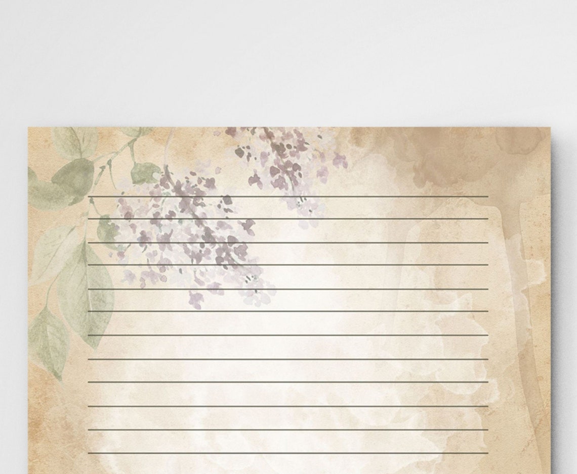 PRINTABLE Notes, Floral Letter Writing Paper, Letter Writing Set, 8 ...