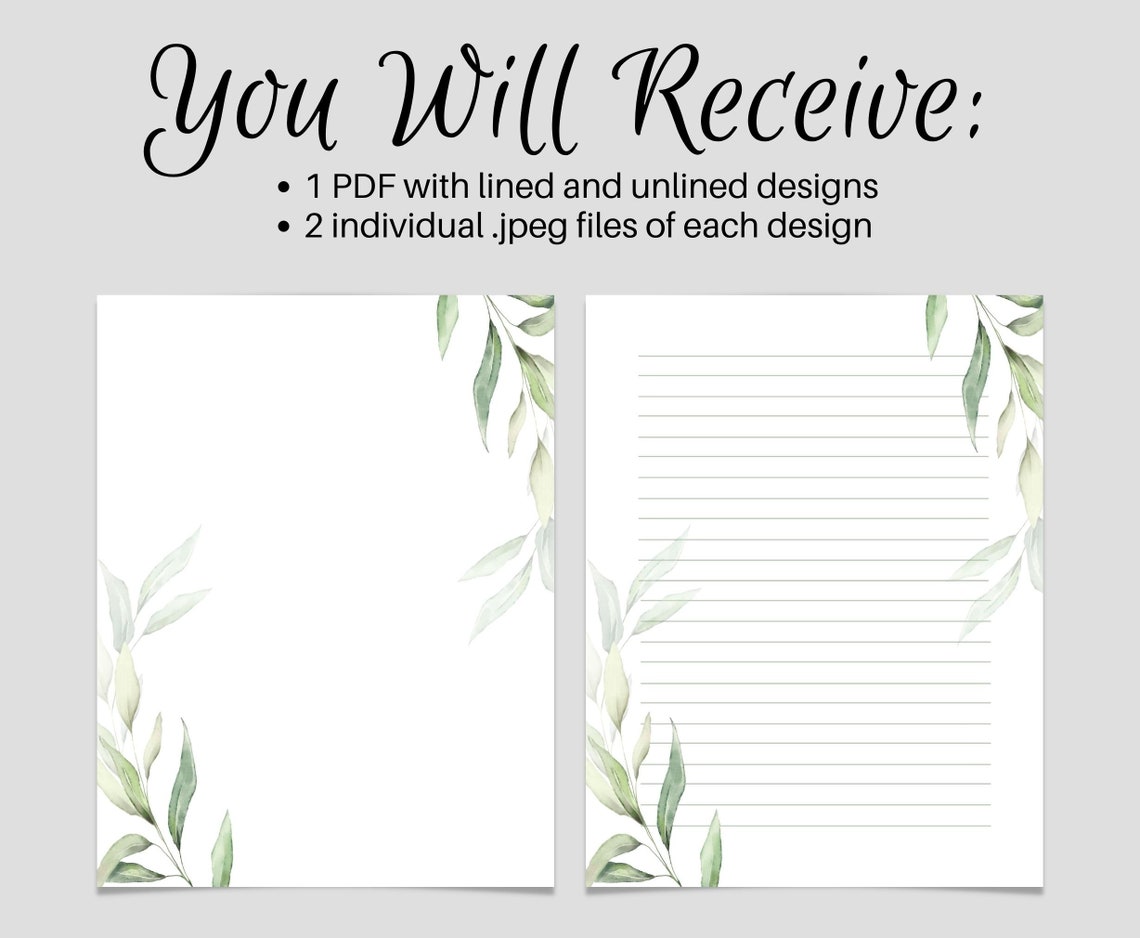 PRINTABLE Stationery Printable Stationary Printable Writing | Etsy