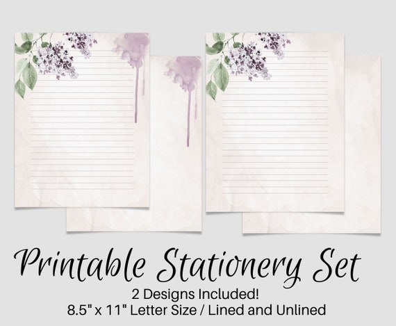 PRINTABLE Notes Floral Letter Writing Paper Letter Writing | Etsy