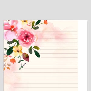 Rose PRINTABLE Stationery, Printable Stationary, Printable Writing ...