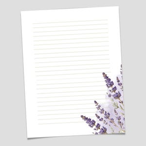 Lavender PRINTABLE Stationery, Printable Stationary, Printable Writing Paper, Botanical Letter Writing Paper, Writing Set, Notepaper, Penpal