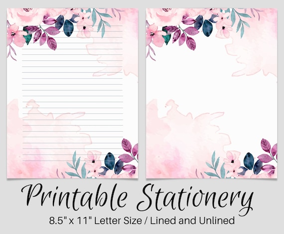 Floral PRINTABLE Stationary PRINTABLE Stationery Printable | Etsy