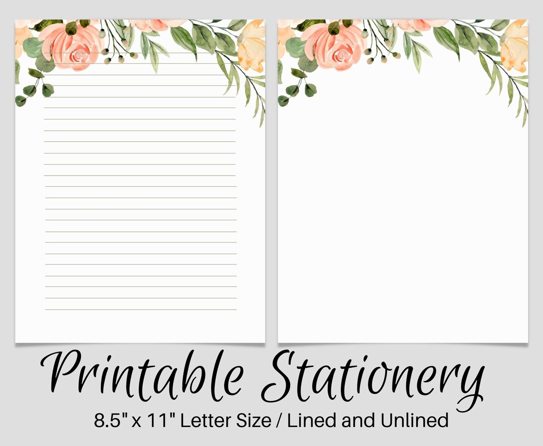 Floral PRINTABLE Stationary, PRINTABLE Stationery, Printable Writing ...