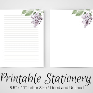 Notas IMPRIMIBLES, Papel de escritura de cartas florales, 8.5x11, Página de diario sin líneas, Papelería forrada, Juego de escritura, Papel de notas, Amigo por correspondencia, Flores de primavera