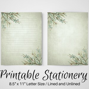 PRINTABLE Notes, Christmas Letter Writing Paper, 8.5x11, Unlined Journal Page, Lined Stationery, Writing Set, Blank Notepaper, Penpal Memo