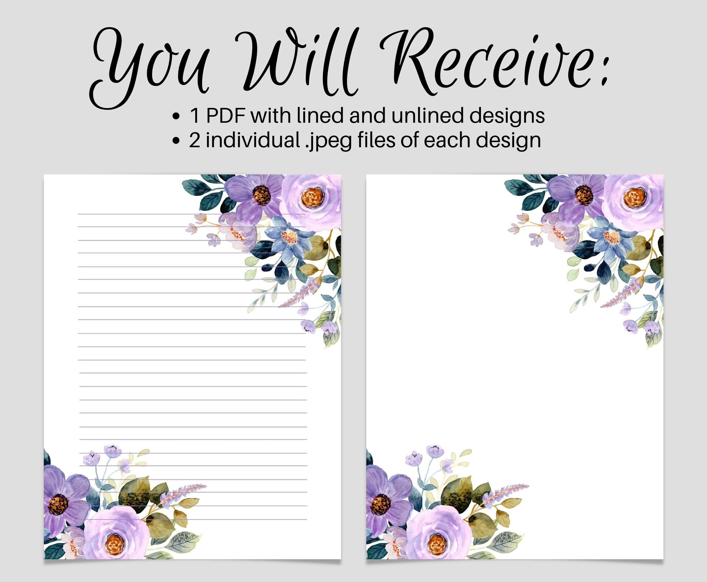 PRINTABLE Stationary PRINTABLE Stationery Printable Writing - Etsy