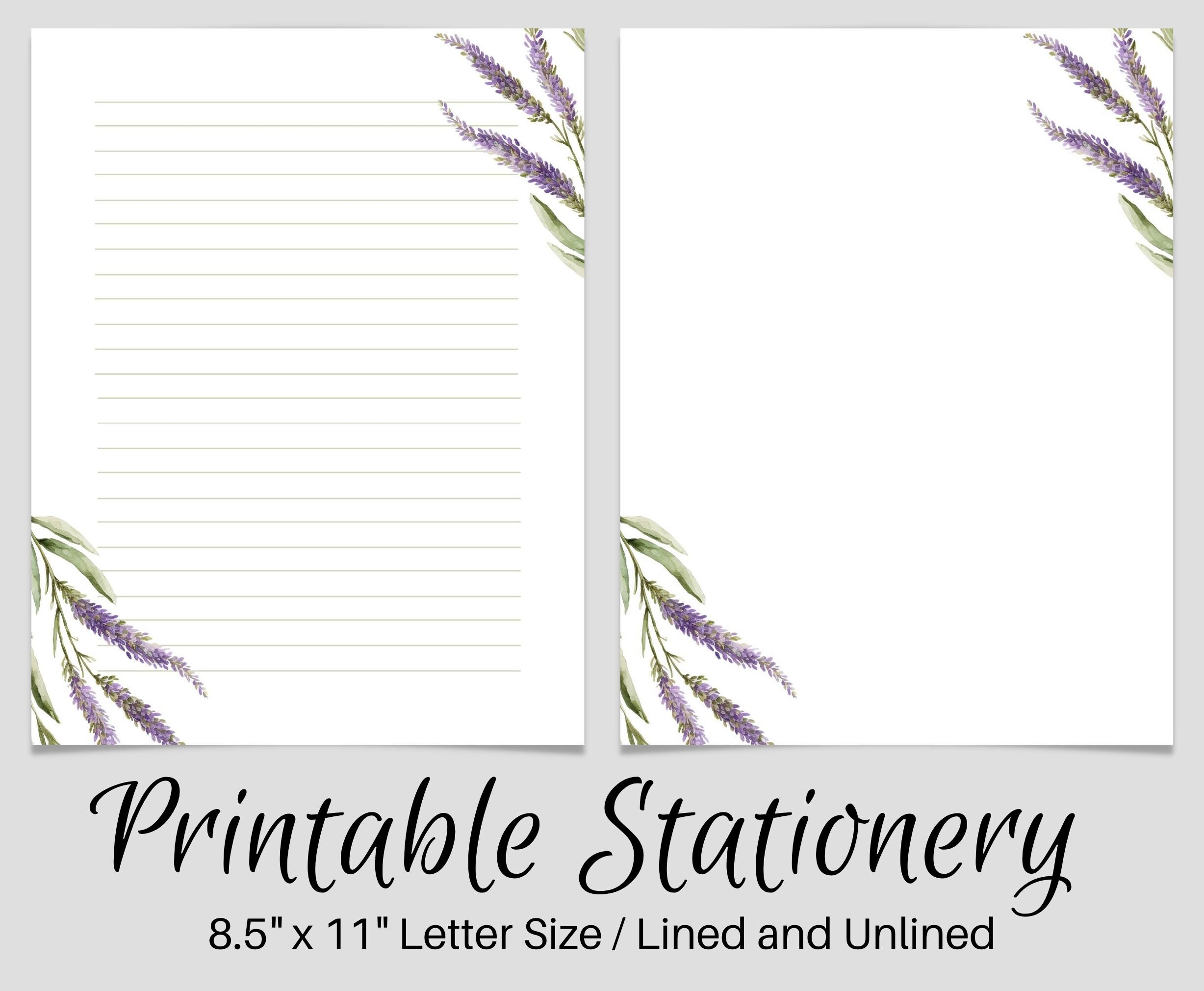 Lavender PRINTABLE Stationery, Printable Stationary, Printable Writing ...