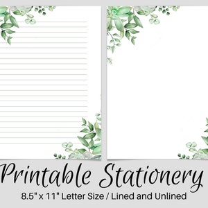 Artigos de papelaria para impressão botânica, Estacionário para impressão, Papel para escrever para impressão, Papel para escrever em folhas, Conjunto de escrita, Papel para cartas, Penpal,