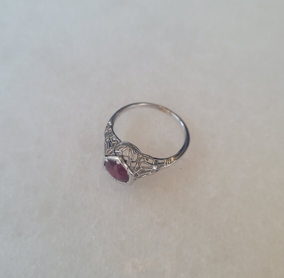 Round Ruby Vintage Ring - image 7