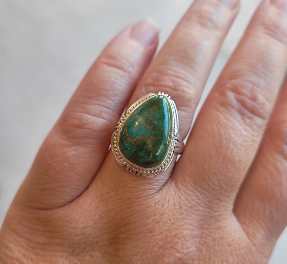 E. Delgarito Sterling Silver Turquoise Navajo Ring