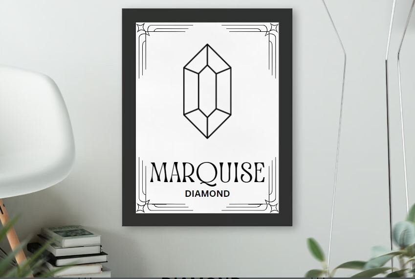 Marquise Cut Diamond Digital Download, Image, Picture, Poster - Etsy