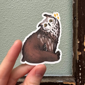 Owlbear sticker, baby owlbear, cute D&D, dungeons and dragons monster, dungeon master gift