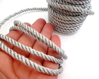 Silver Braided Silk cord_PP0015202347_Braided Cords_Silver_bobbin OF 5 meters _5/46 yards / 16 ft