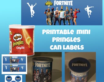 fortnite printable pringles can perfect for video game parties - manualidades de papel de fortnite