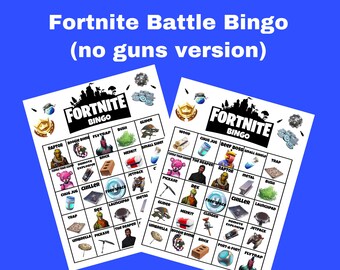 fortnite bingo no guns version - fortnite bingo card generator