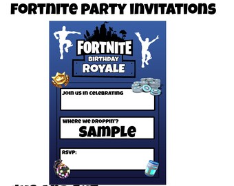 birthday invitations battle royale instant download - free printable fortnite invitations