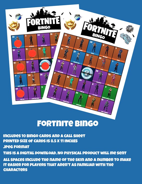 Fortnite BINGO | Etsy