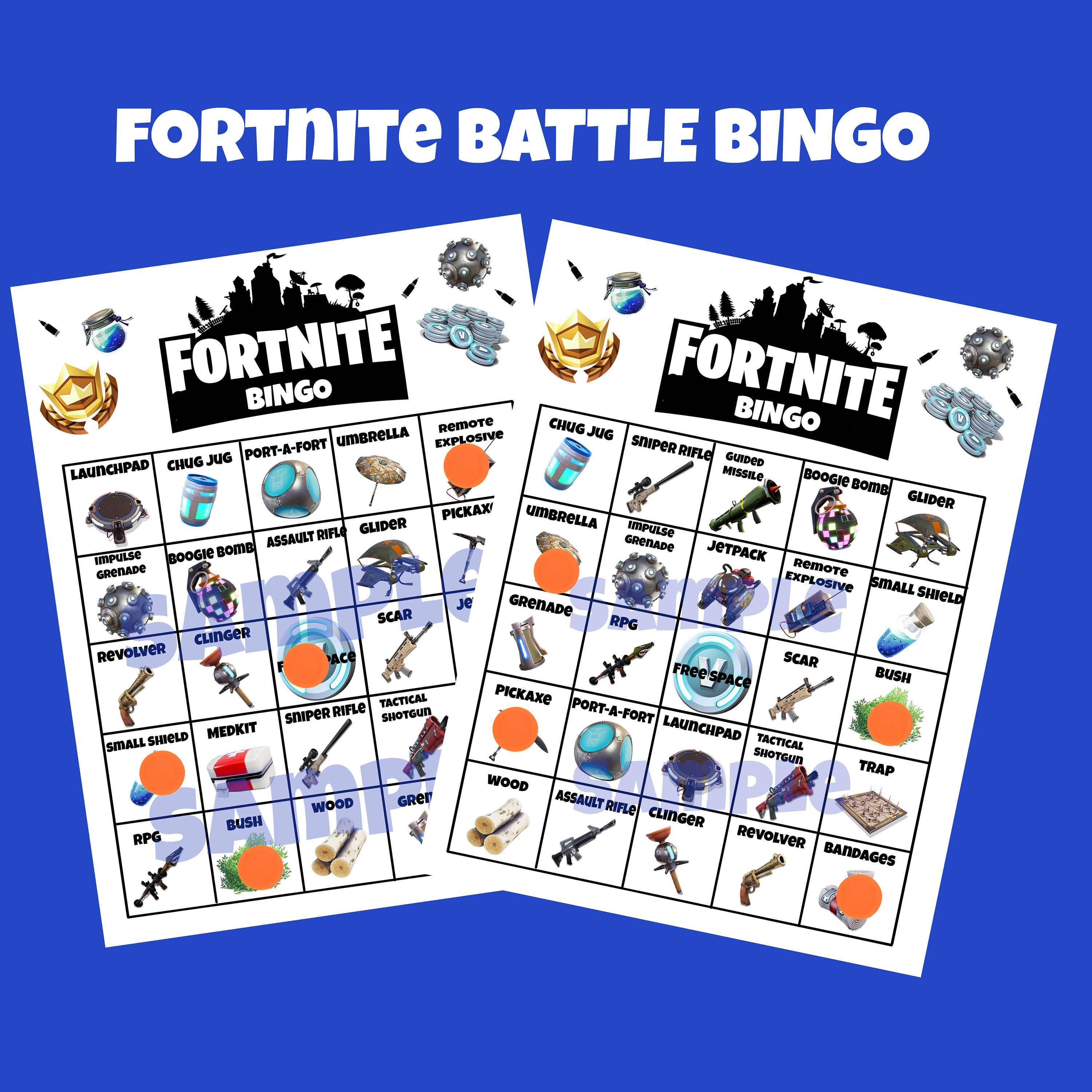 Fortnite Battle Bingo Etsy