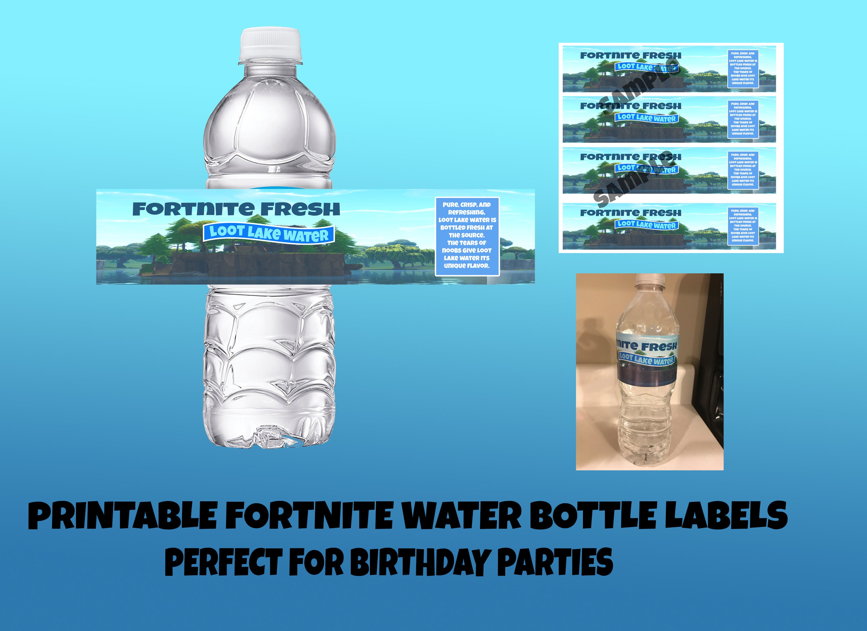 Fortnite Printable Water Bottle labels for 16.9 oz bottles | Etsy