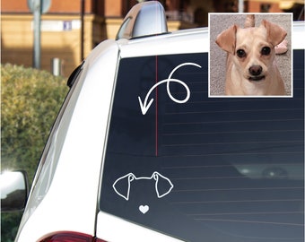 Custom Dog Ear Decal: Personalized Pet Loss Memorial Sticker, Dog Mom Gift