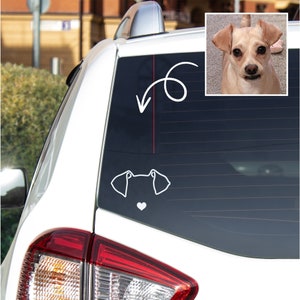 Custom Dog Ear Decal, Minimalist Pet Sticker, Dog Ear Outlines, Pet Loss Memorial Gift, Dog Mom Gift