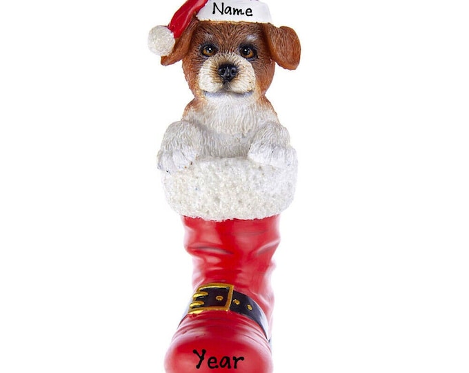 Jack Russell Dog Ornament - New Christmas Puppy In Santa Boot Ornament, Pet Memorial Ornament - Dog Ornament Personalized 2025