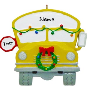 School Bus Ornament - Personalized Ornaments For Kids First Day Back to School - Custom School Bus Driver Personalized Christmas Ornament
