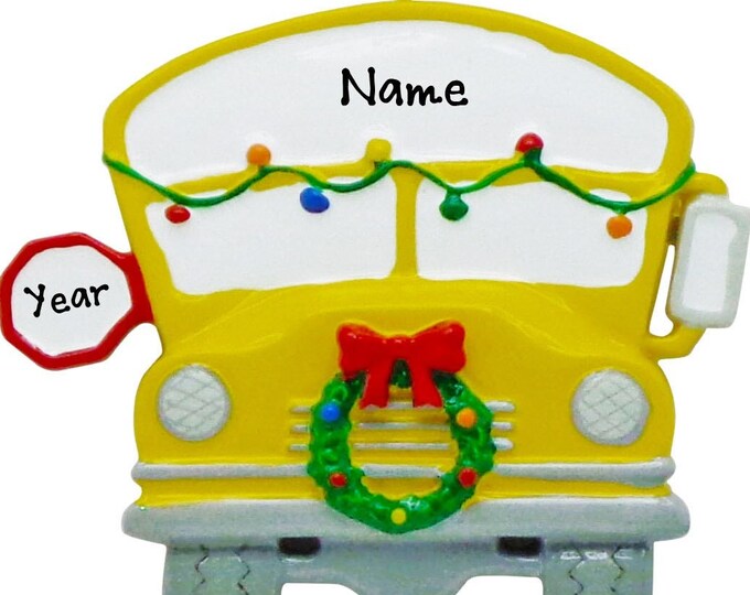 School Bus Ornament - Personalized Ornaments For Kids First Day Back to School - Custom School Bus Driver Personalized Christmas Ornament