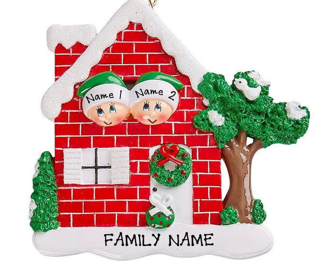 Couple Christmas Ornament - Home For The Holidays, New Home Christmas Ornament, Custom House Ornament, Our First Home Ornament, Couple Gift