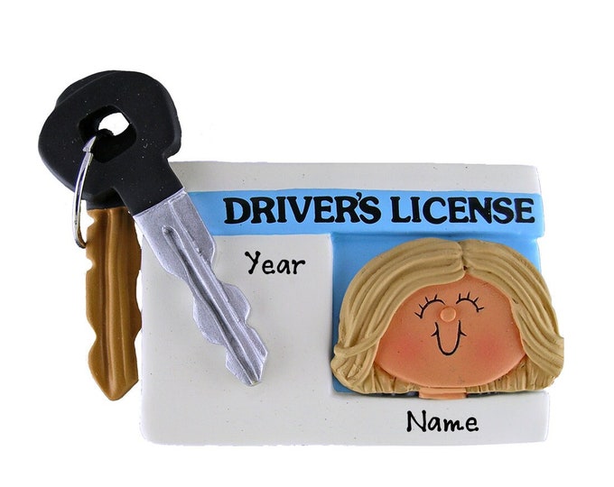 Personalized New Driver Christmas Ornament - Driver's License Ornament -  Custom Gift For Teenage Girl - New Car Keys Personalized Ornament