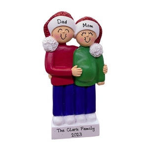 Personalized Expecting A Baby Couple Ornament - Parents To Be Gift - Pregnancy Announcement - Personalized Baby Custom Shower Gift For Mom
