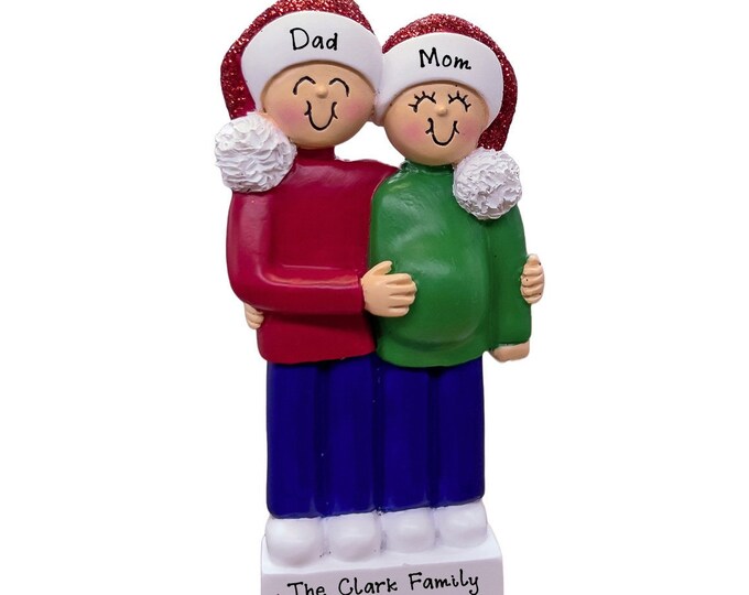 Personalized Family of 2 Expecting A Baby Ornament - Parents To Be Gift - Pregnancy Announcement - Personalized Baby Shower Gift For Couple
