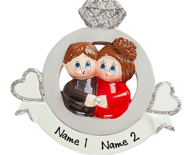 Engagement Reveal - Ornament Engaged, Were Engaged Sign, Keepsake Engagement, Personalized Engaged, Engaged Photo Prop, Engaged Couple Gift