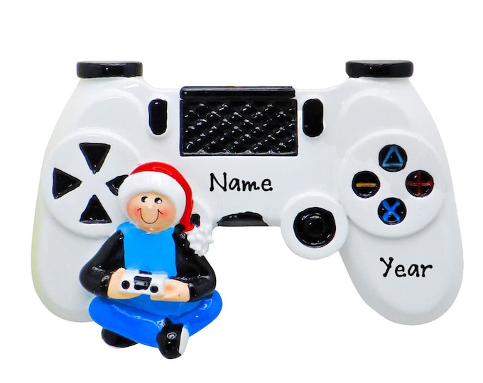 Personalized Video Game Ornament, Gamer Ornament, Video Gamer Controller Gift, Video Gaming Christmas Ornament, Video Gamer Boy Ornament