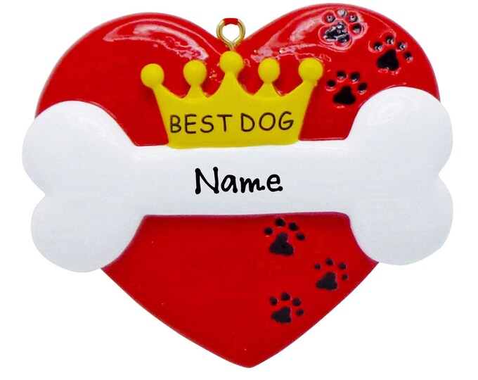 Dog Bone Ornament - World's Greatest Dog Pet Lover Gift New Dog Ornament With Name Christmas Dog Gift Hand Personalized Custom Ornament