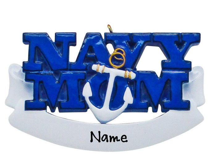Navy Ornament - Personalized U.S. Navy Military Mom Christmas Ornament - Retired Navy Veteran - Personalized Gift For Navy Officer