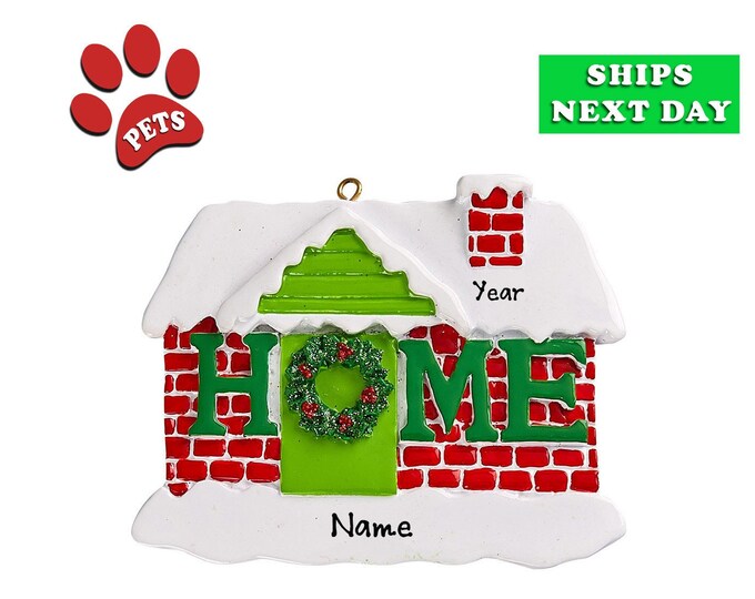Personalized New Home Christmas Ornament 2025 - Bought First Home - New House Ornament, First Christmas in New Home, Add a Dog, Add Pet