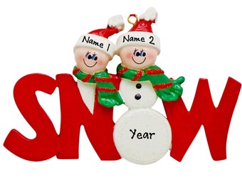 Personalized Couple Ornament - Snowman Couple Personalized Christmas Ornament - Snow Couple Christmas Ornament - Custom Gift Snow Couple
