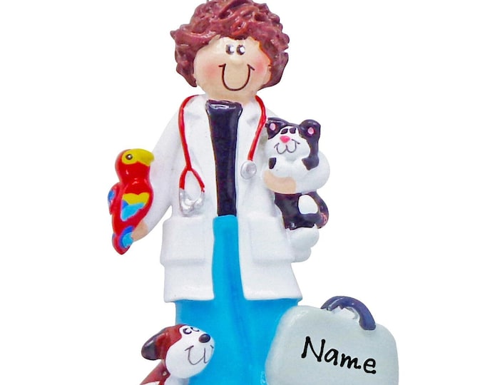 Veterinarian Christmas Ornament / Personalized Female Veterinarian Christmas Ornament / Animal Doctor Ornament / Vet Christmas Ornament