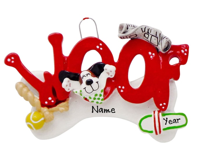 Dog Bone Ornament - Dog Christmas Gift - Dog Bone Ornament - Dog Ornament With Name - Dog Lover Gift - Personalized Christmas Ornament