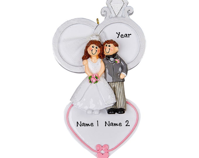 Bride Groom Ornament - 1st Christmas Married, Newlyweds Christmas Ornament, New Couple Gift, Custom Christmas Gifts, Just Married Gifts