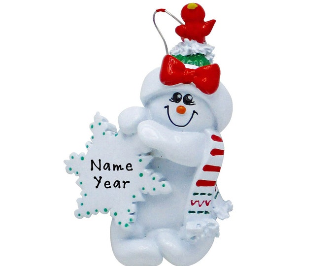 Snowman Ornament - Personalized Snowman Christmas Ornament Custom Snowman Ornament With Toddlers Name Hand Personalized Gift For Boy or Girl
